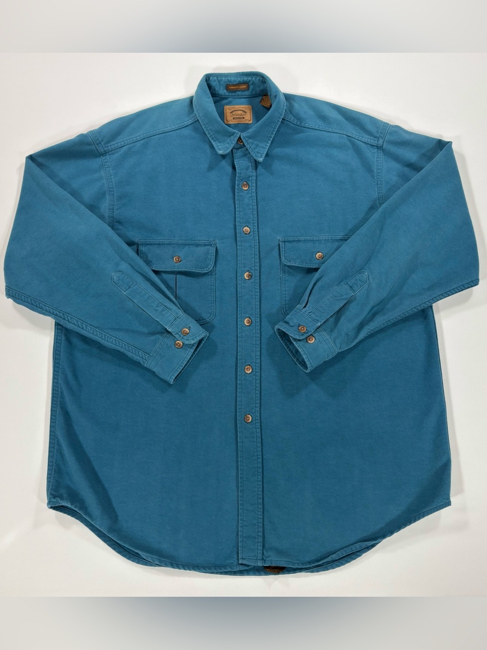 Vintage 90s St Johns Bay Chamois Cloth Shirt Mens XLT Blue Heavyweight Flannel